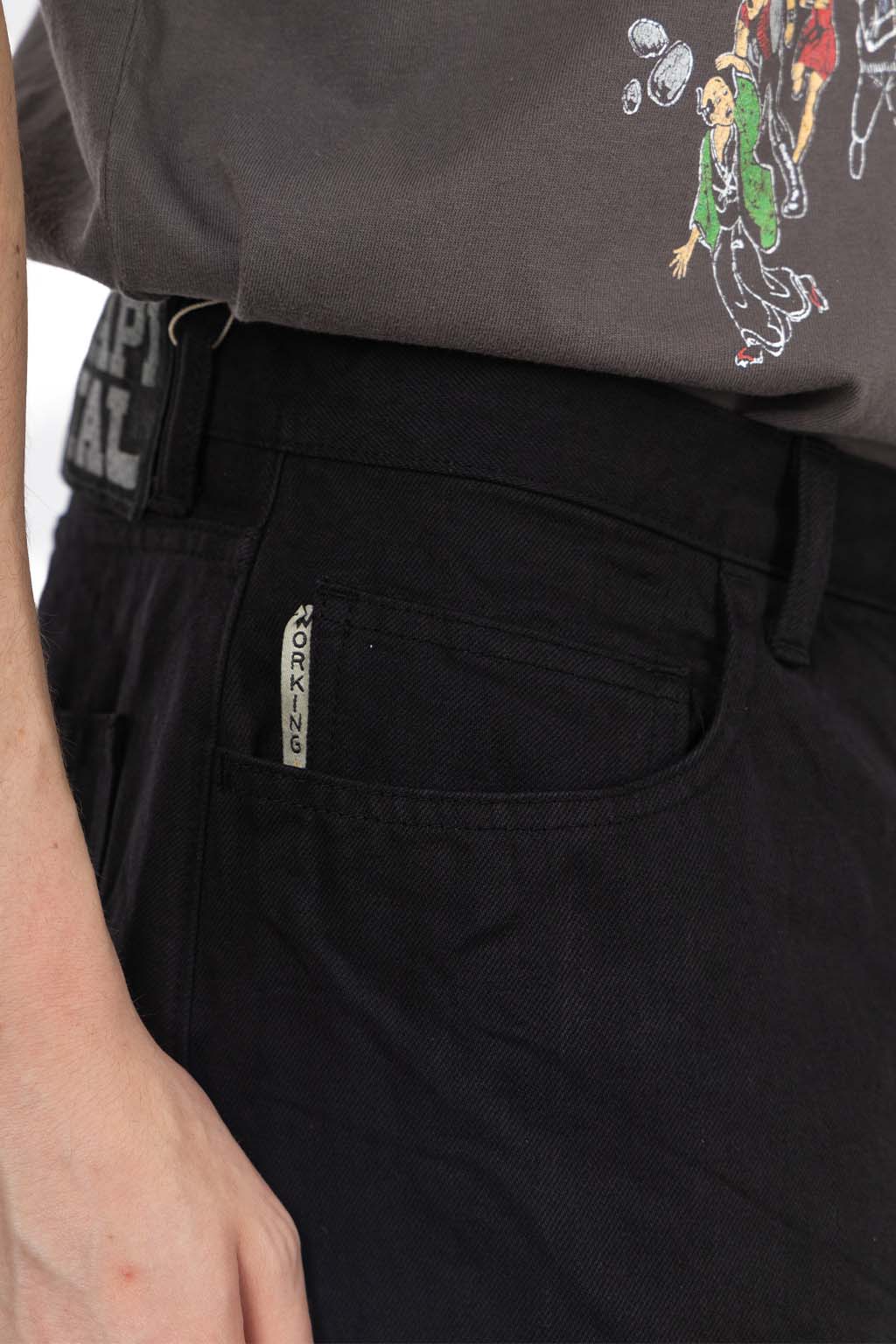 Kapital - 14oz BLKxBLK Denim CLUB Baggy 5P Pants