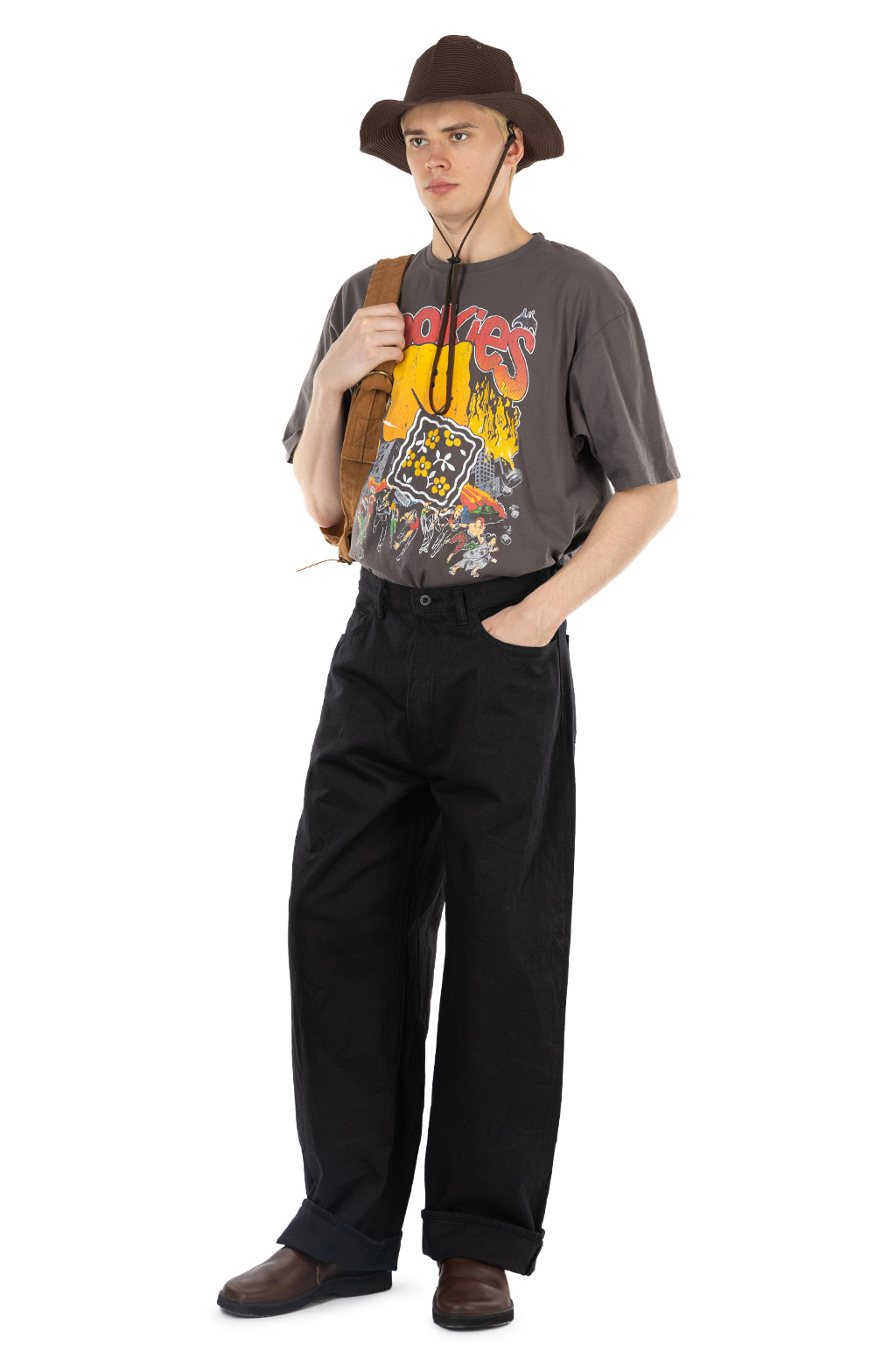 Kapital - 14oz BLKxBLK Denim CLUB Baggy 5P Pants