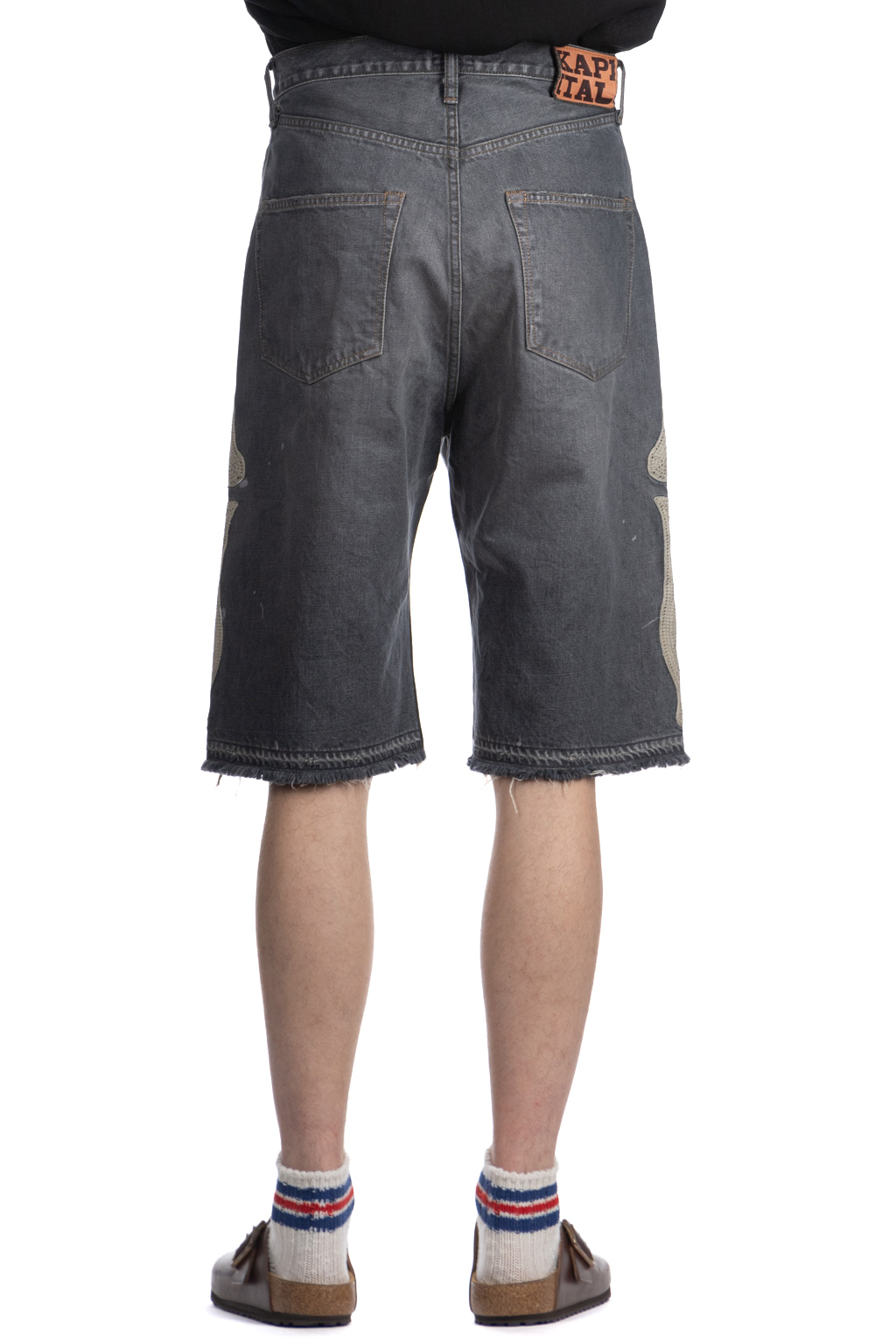 Kapital - 14oz Black Denim 5P Shorts BONE - PRO