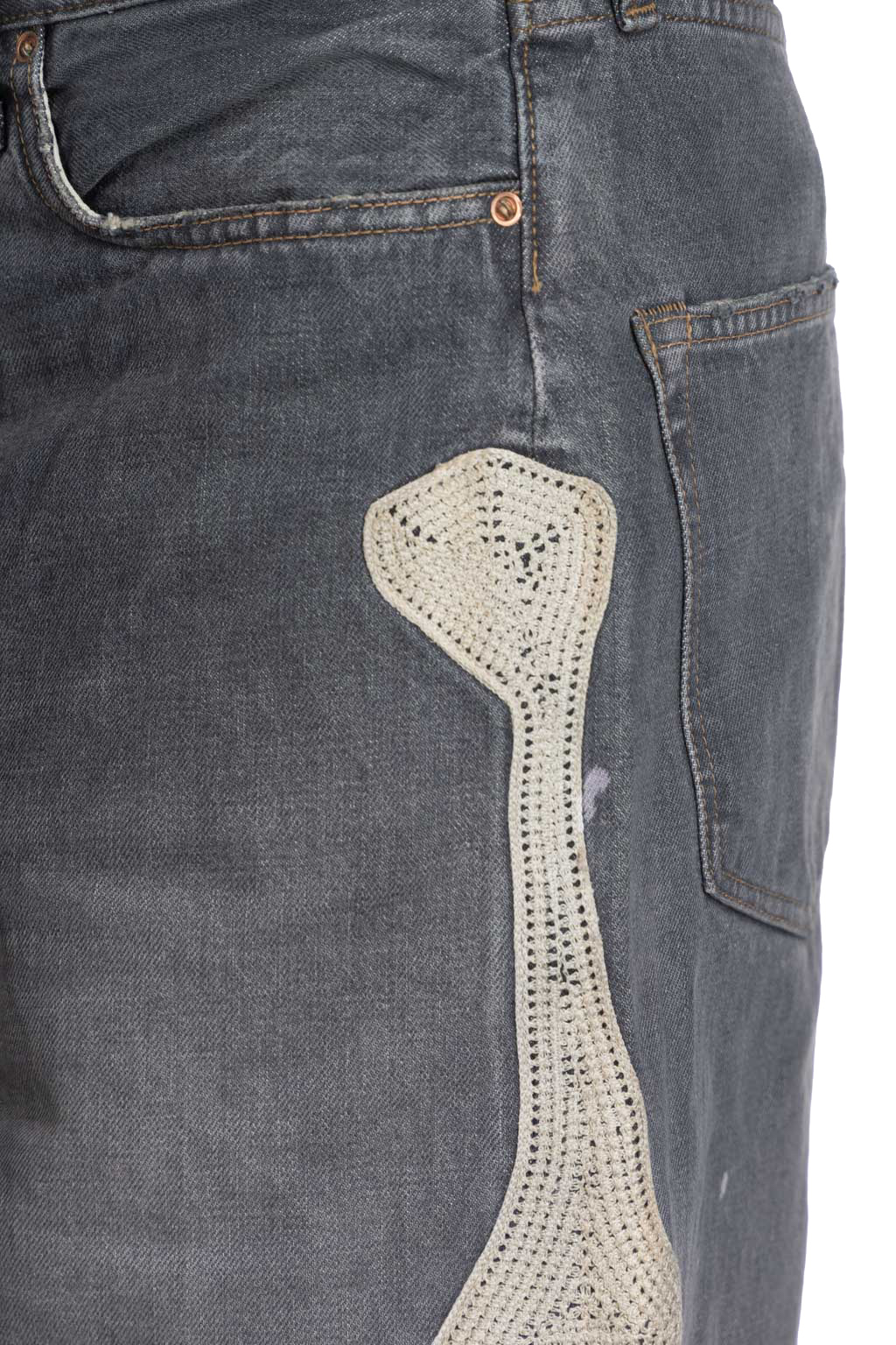 Kapital - 14oz Black Denim 5P Shorts BONE - PRO