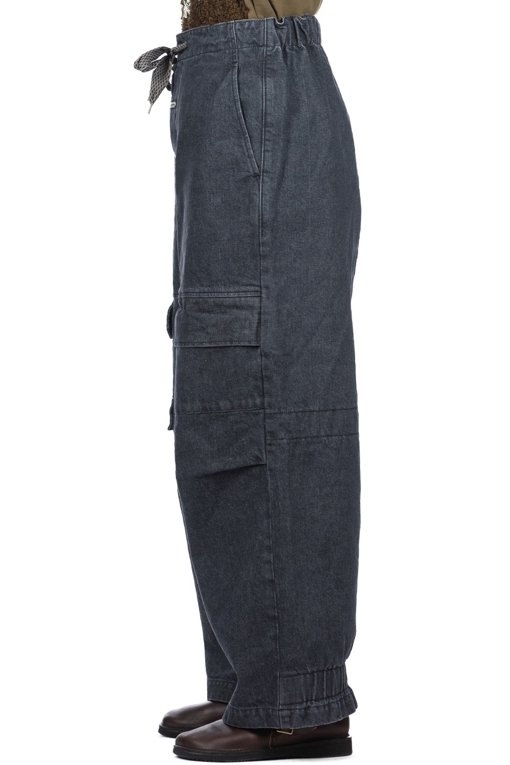 Kapital - 14oz Denim SHOVEL Baggy Pants - Black x Natural