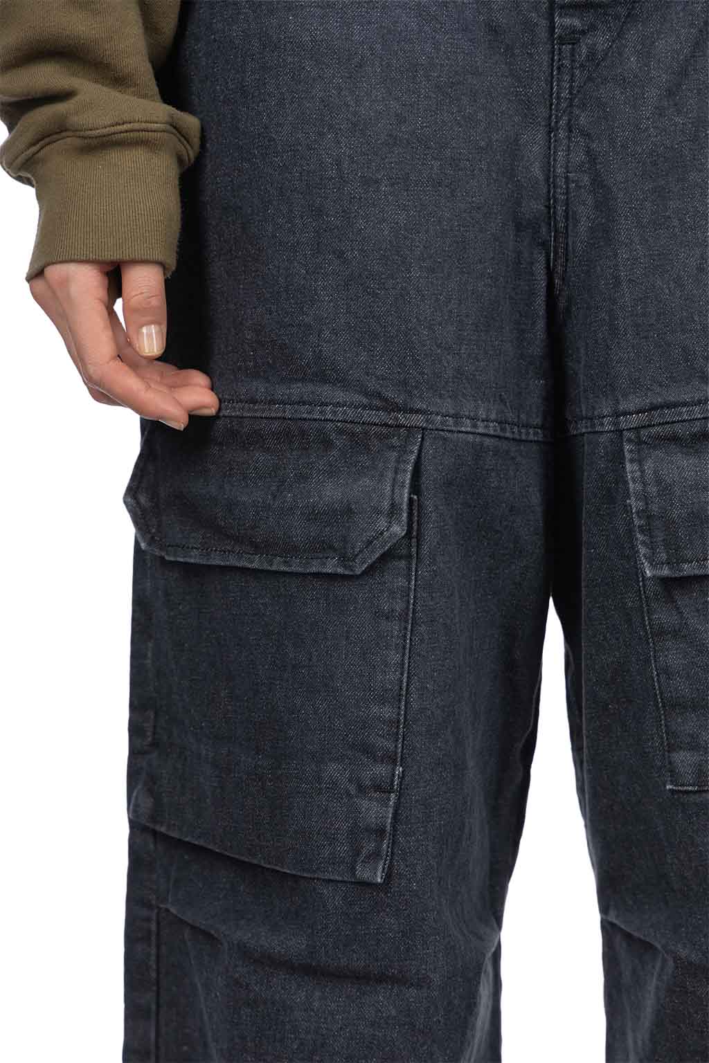 Kapital - 14oz Denim SHOVEL Baggy Pants - Black x Natural