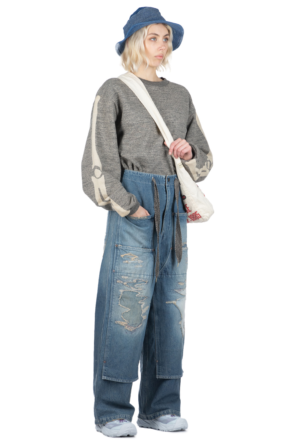 Kapital - 14oz Denim W-Knee EASY Baggy Pants - DIXIE LUMBER Remake