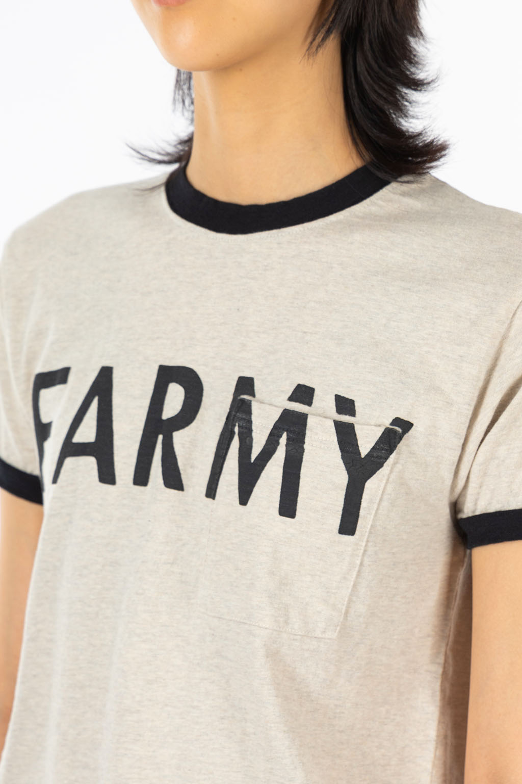 Kapital - 18.5/-Jersey RINGER Pocket T (FARMY) - Natural