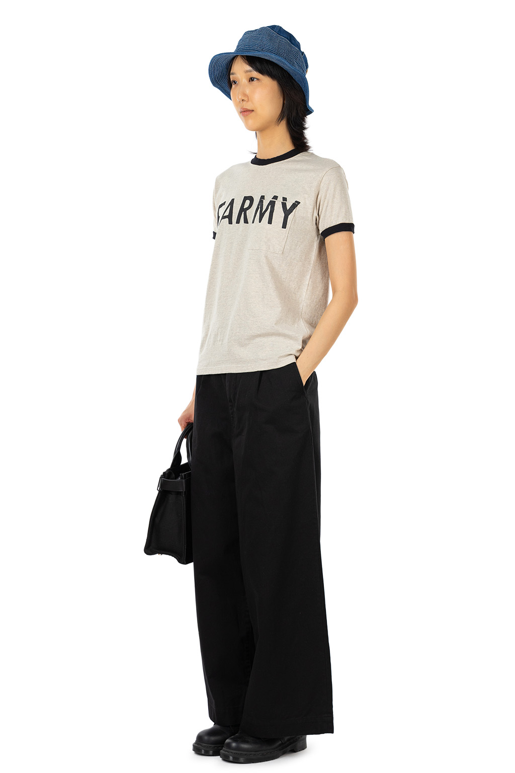 Kapital - 18.5/-Jersey RINGER Pocket T (FARMY) - Natural