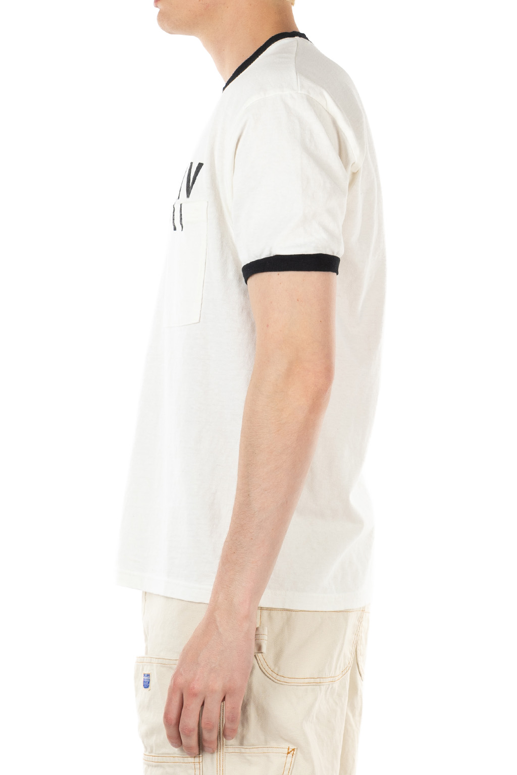 Kapital - 18.5/-Jersey RINGER Pocket T (FARMY) - White
