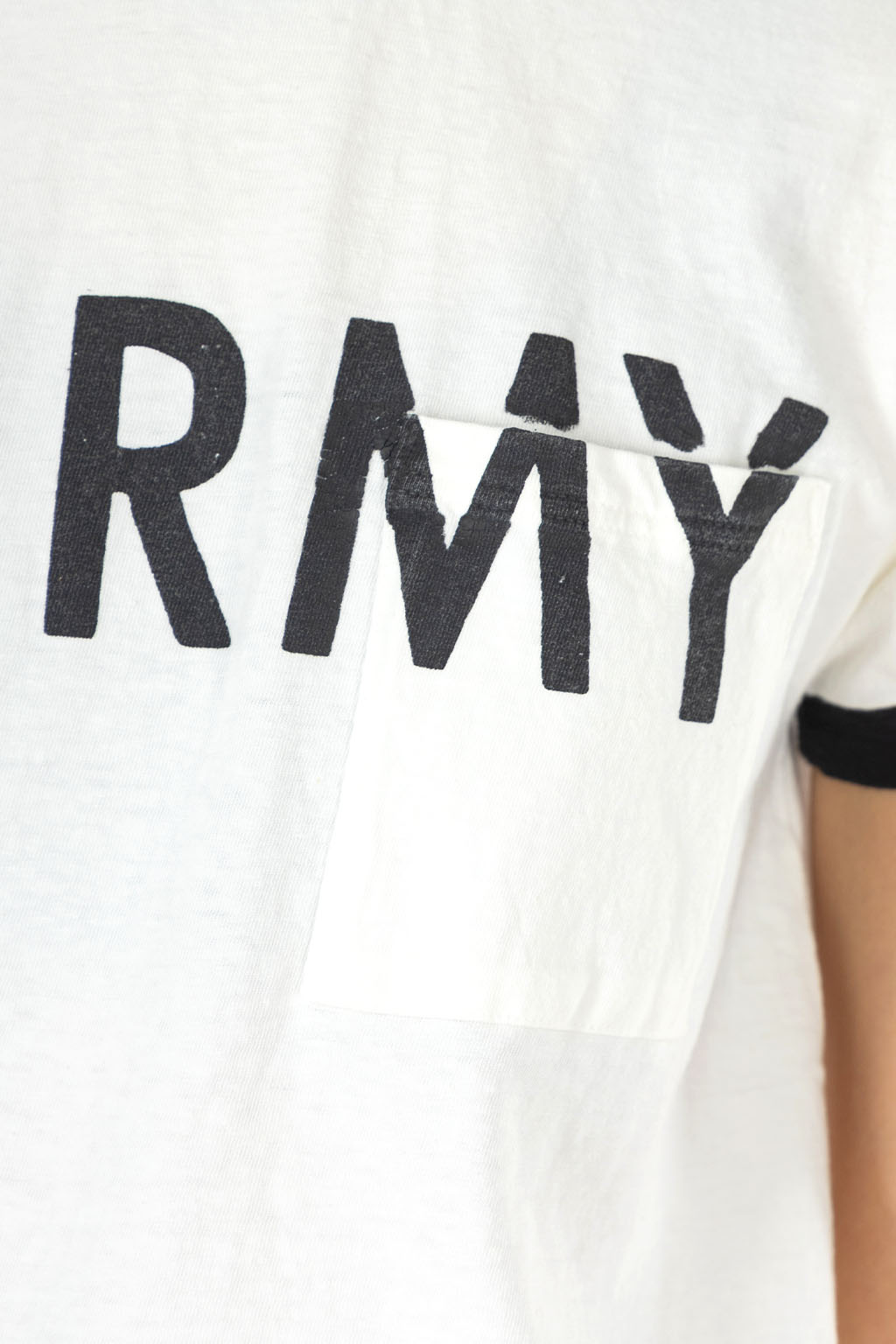 Kapital - 18.5/-Jersey RINGER Pocket T (FARMY) - White
