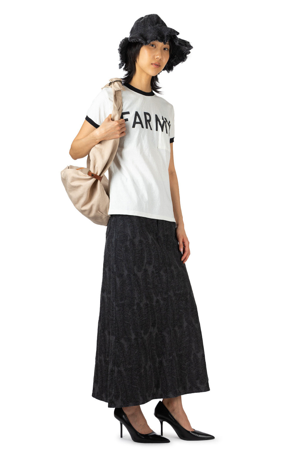 Kapital - 18.5/-Jersey RINGER Pocket T (FARMY) - White