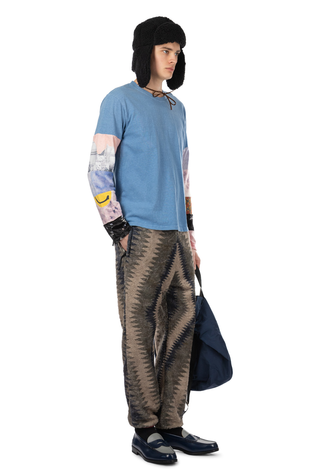 Kapital 18.5 Jersey HIPPIE Long Sleeve T - Blue