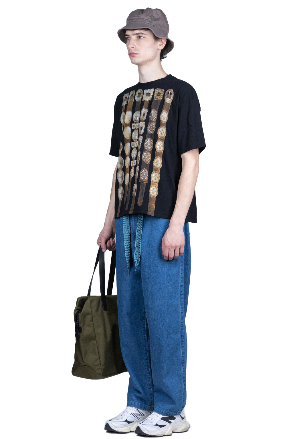 Kapital 20/-Jersey Crew Tee (Curtain Concho) - Black