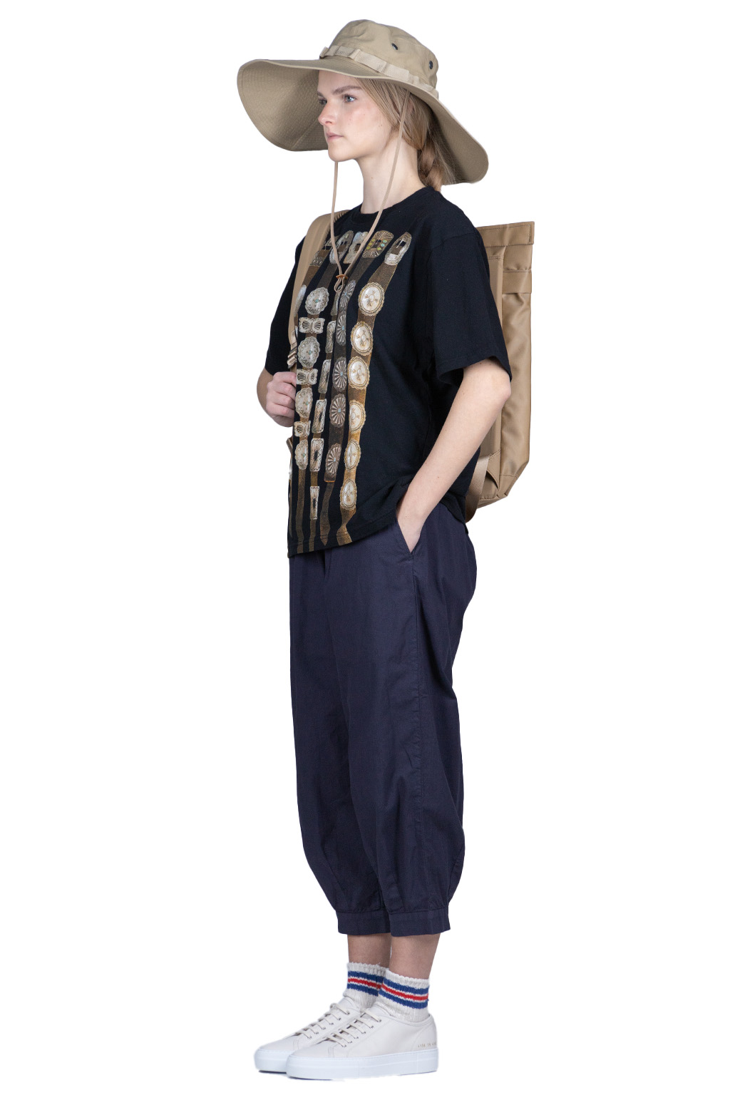 Kapital 20/-Jersey Crew Tee (Curtain Concho) - Black