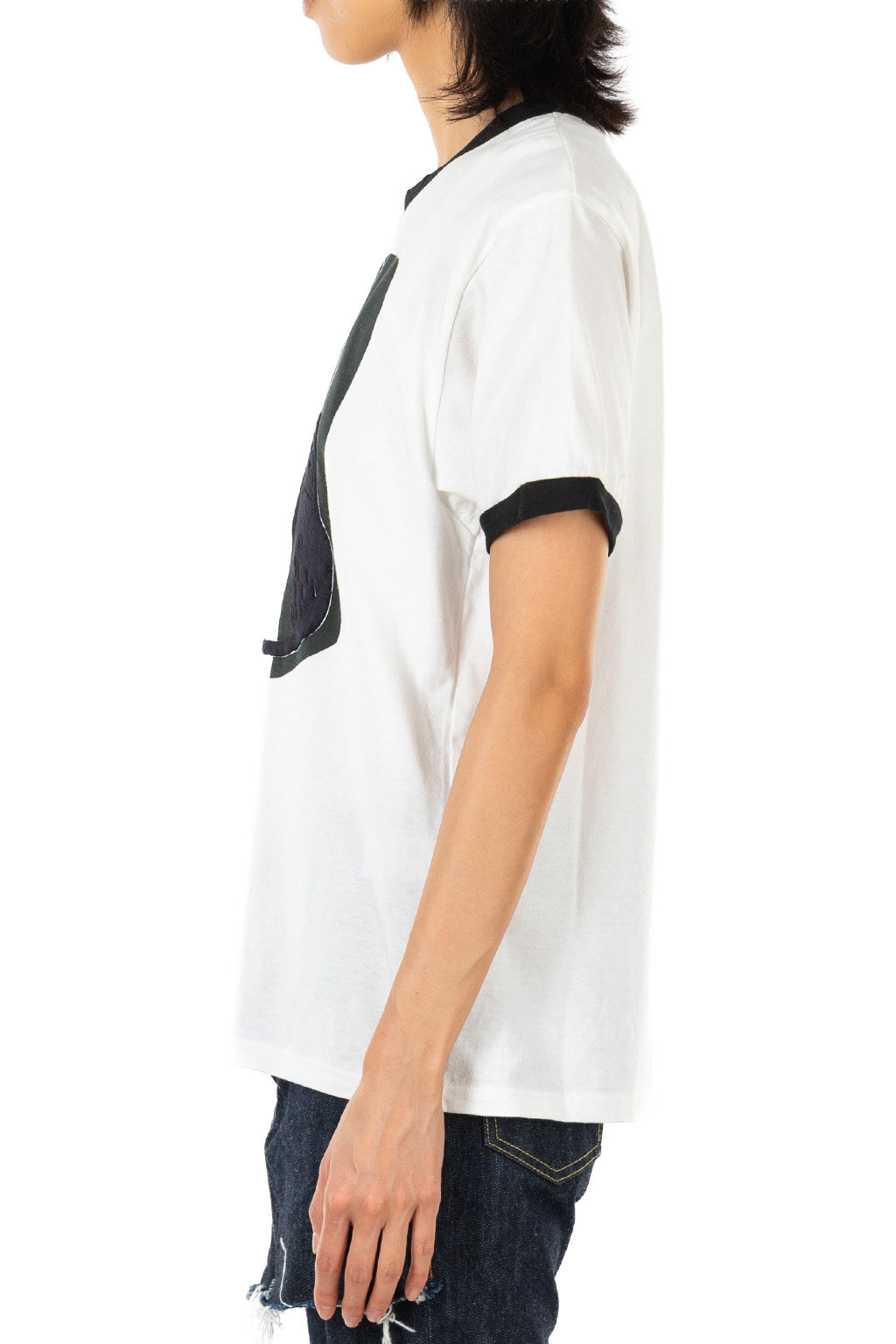 Kapital - 20/-Jersey Ringer T (DENIM MEN LOVE CATS) - White