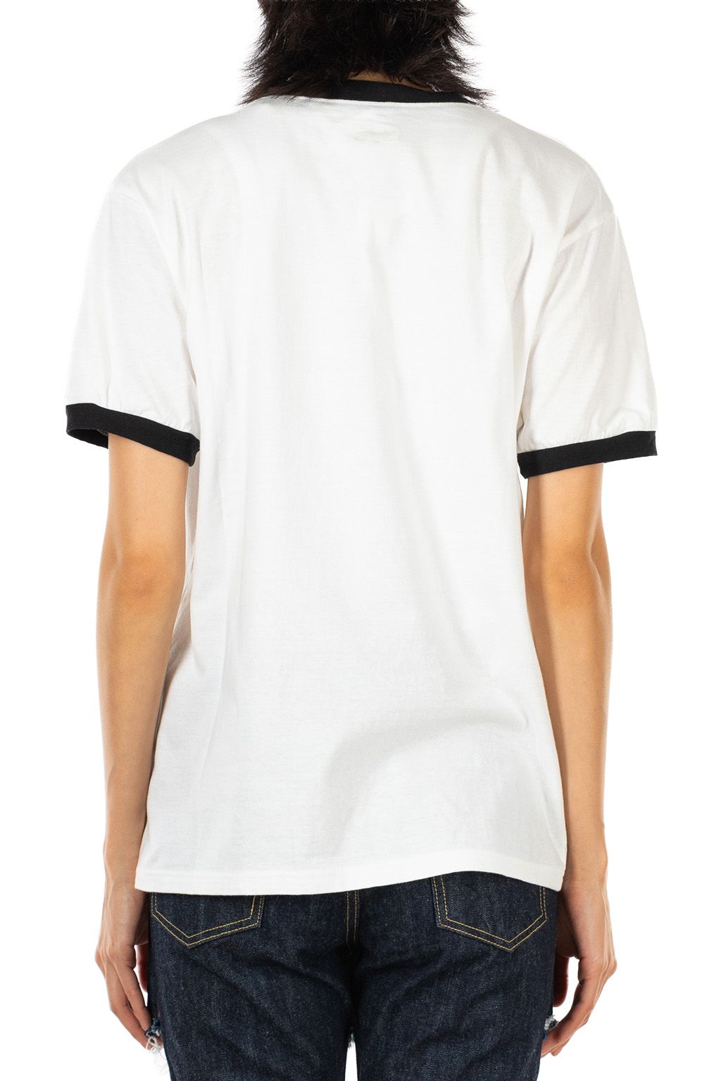 Kapital - 20/-Jersey Ringer T (DENIM MEN LOVE CATS) - White