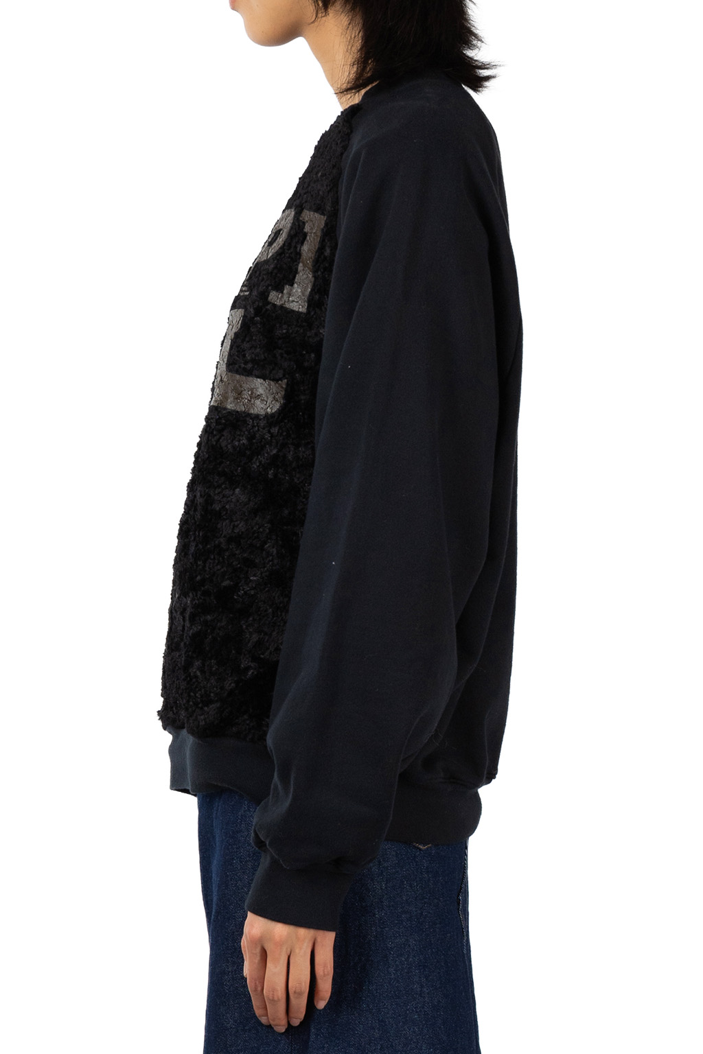 Kapital - 30/-Fleece x Fur GRIZZLY SWT (SPEAKEASY KAPITAL) - Black