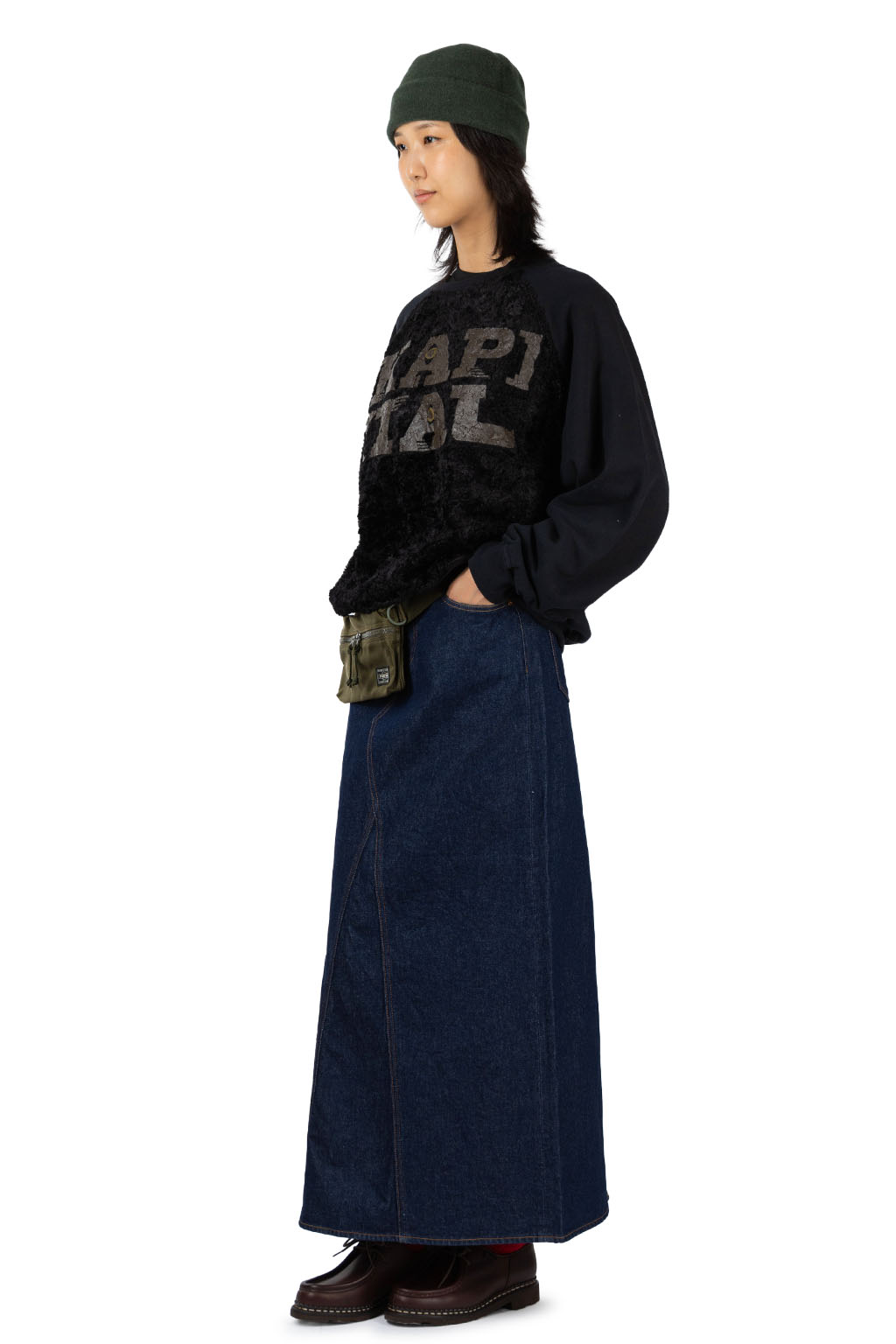 Kapital - 30/-Fleece x Fur GRIZZLY SWT (SPEAKEASY KAPITAL) - Black