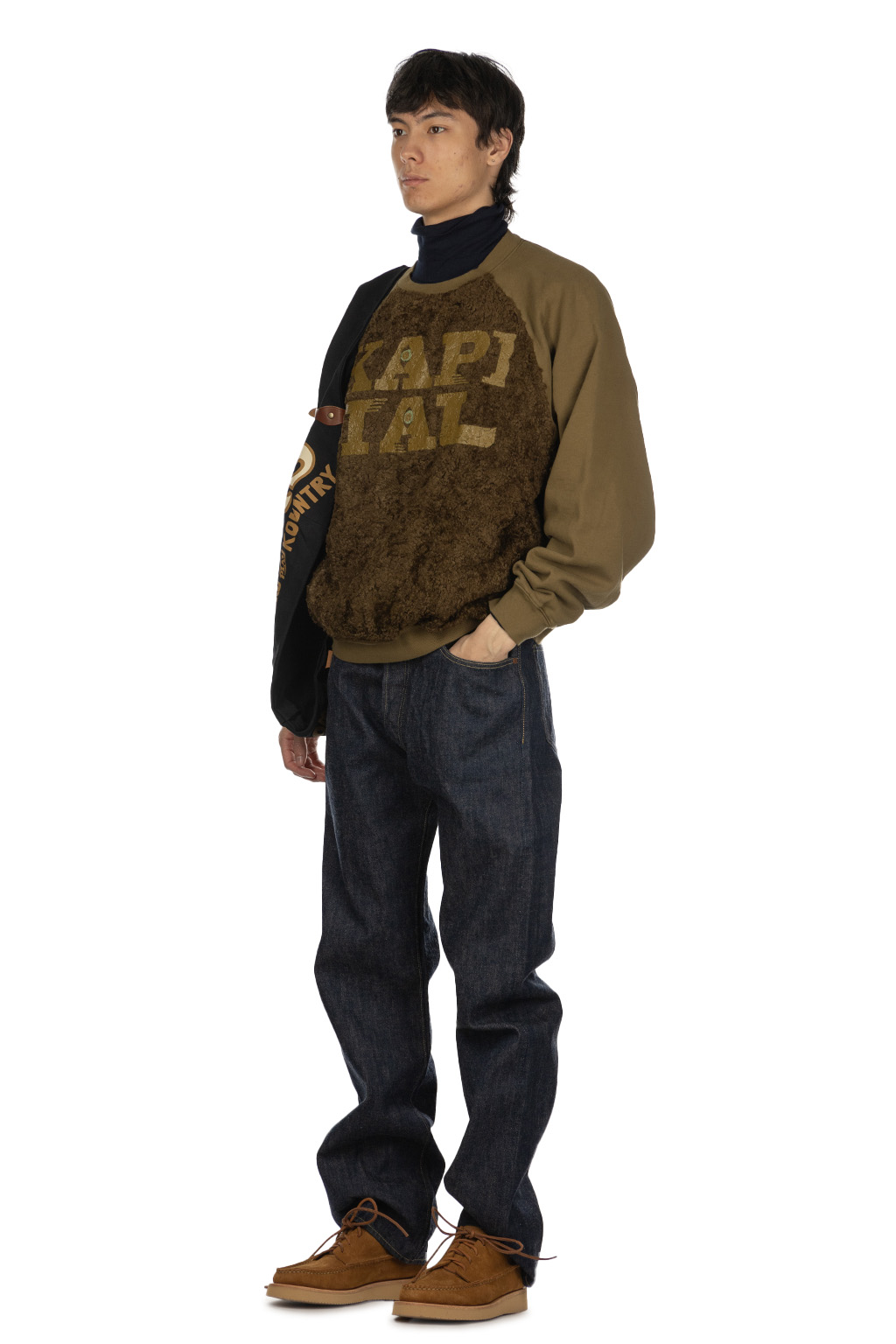 Kapital - 30/-Fleece x Fur GRIZZLY SWT (SPEAKEASY KAPITAL) - Khaki