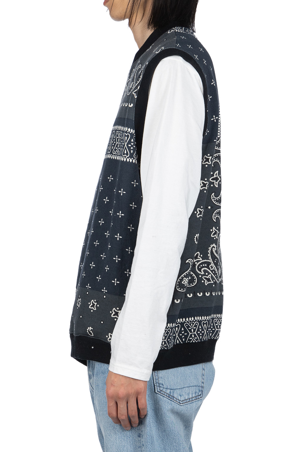 Kapital - 30/-SWT Knit Bandana BIG Vest - Black