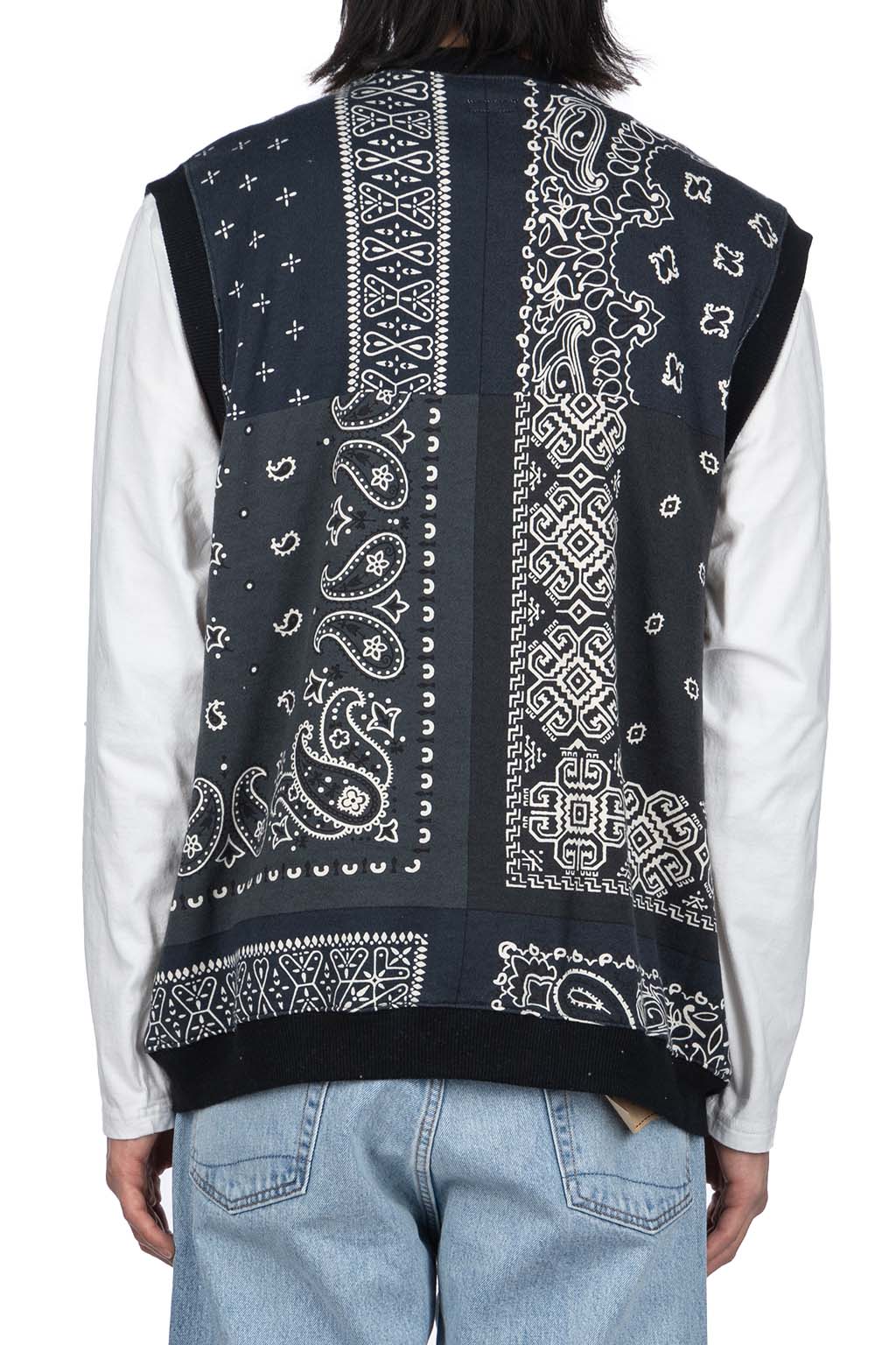 Kapital - 30/-SWT Knit Bandana BIG Vest - Black
