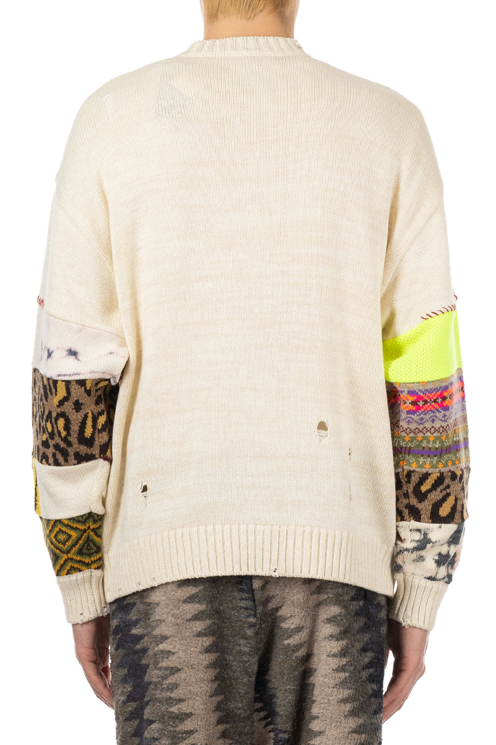 Kapital 56 Cotton Knit Hippie Sleeve Crew Sweater - Natural