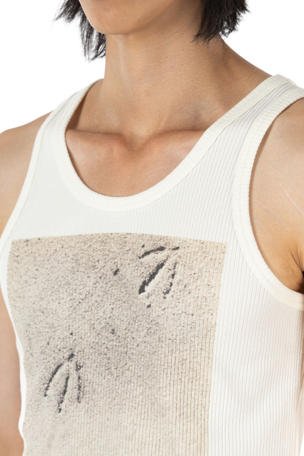 Kapital - 60-2 Stretch Jersey Tank Top (GULL FOOT) - White