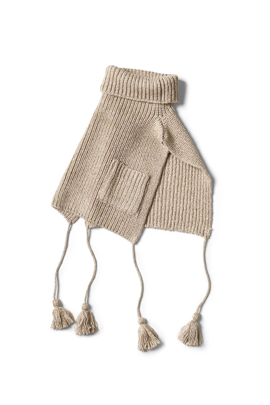 Kapital - 7G Wool Cable Knit High-Neck Bib  Poncho  - 2 Color Choices