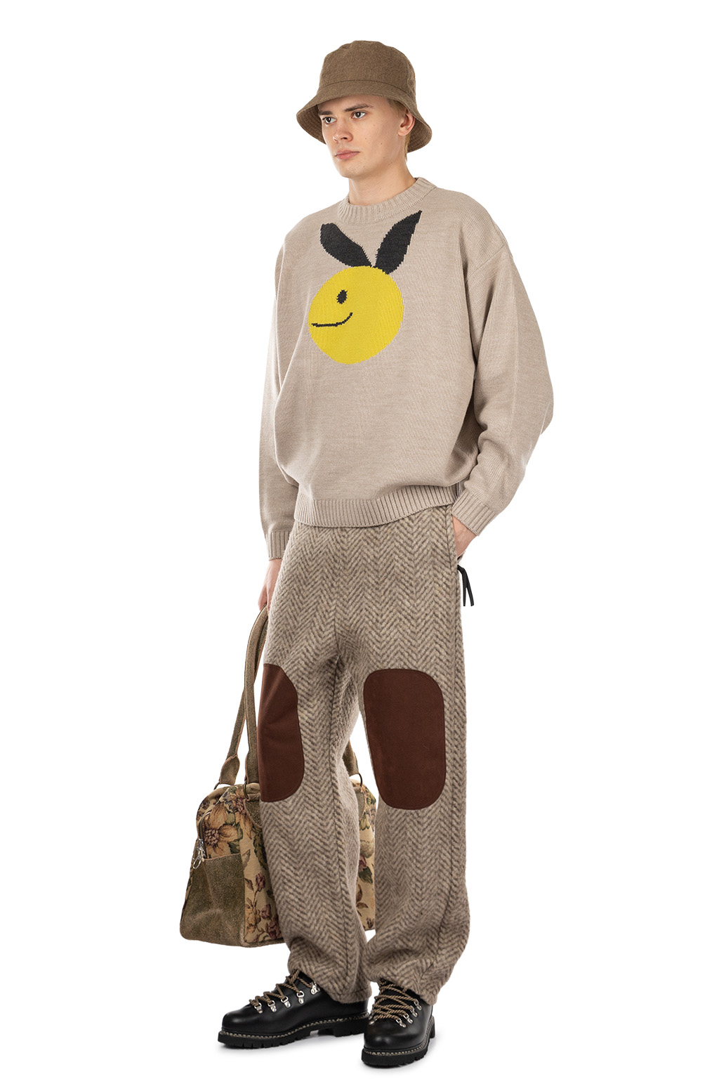 Kapital 7G Wool Crew Sweater (CONEYBOWY) - Beige