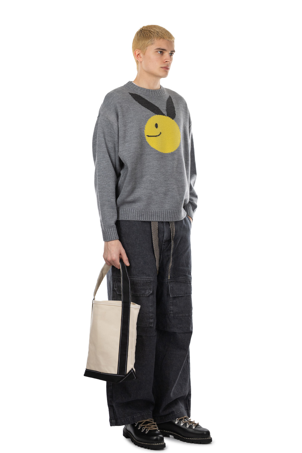 Kapital 7G Wool Crew Sweater (CONEYBOWY) - Grey