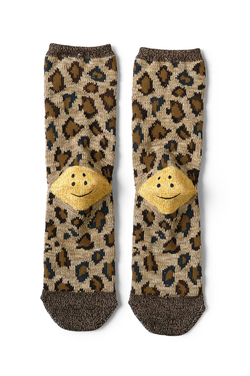 Kapital - 4 Yarns RAINBOWY HAPPY HEEL Leopard Socks