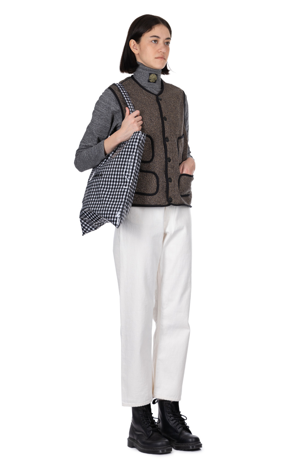 Kapital - BEACH SWT Knit Vest - Charcoal