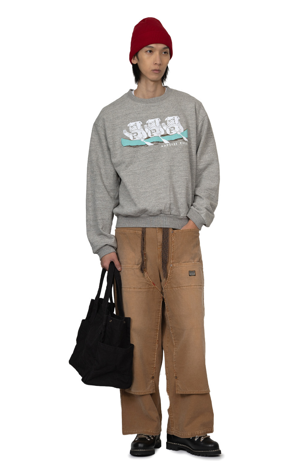 Kapital - Canvas W-Knee EASY Baggy Pants (HOBO Damaged) 