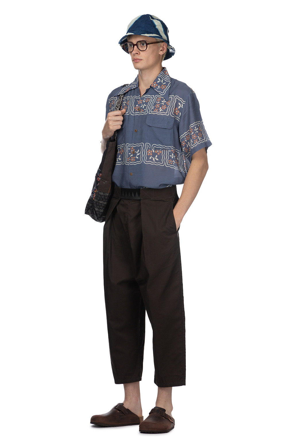 Kapital Combed Burberry Cotton EASY-BEACH-GO Pants - Dark Grey