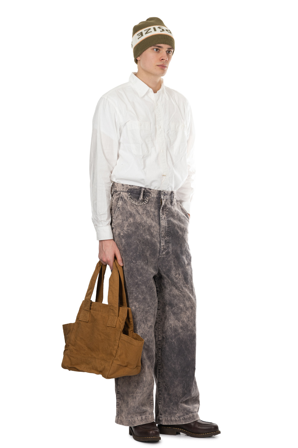 Kapital - Corduroy BOOGIE-DAY PORT Baggy Pants (Dirty Dyed) - Grey