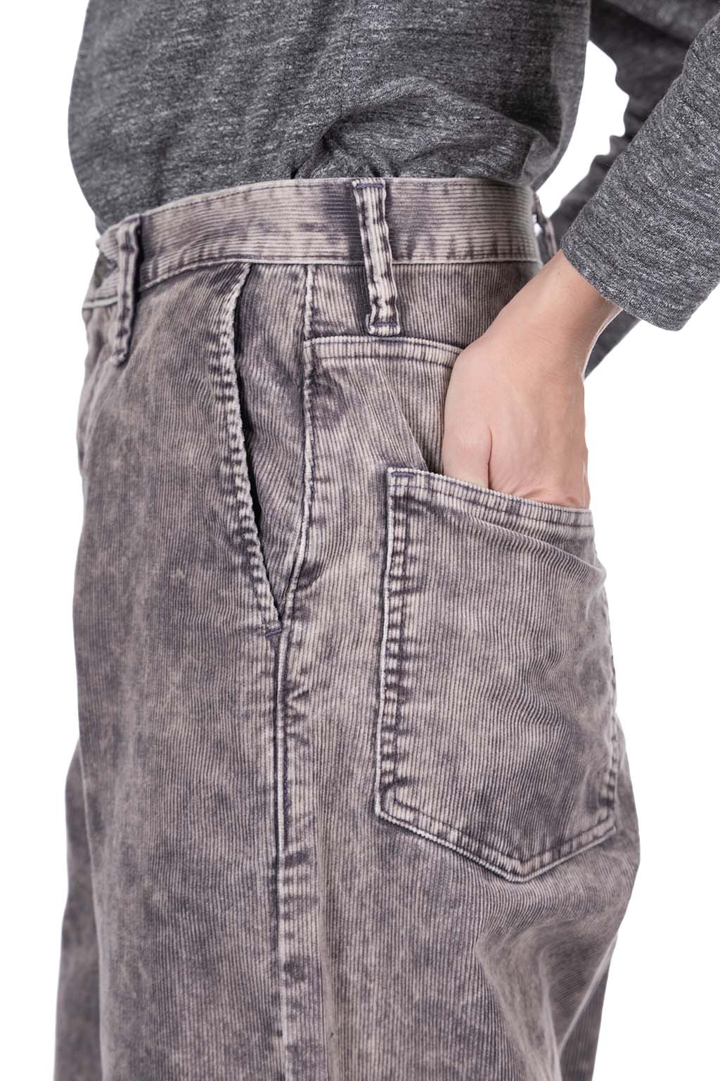 Kapital - Corduroy BOOGIE-DAY PORT Baggy Pants (Dirty Dyed) - Grey