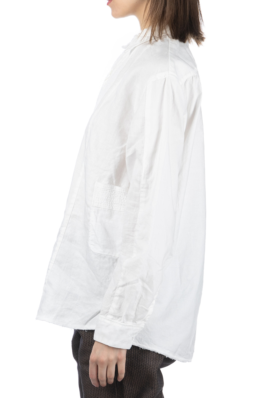 Kapital Cotton x Linen Patchwork KATMANDU Shirt - White