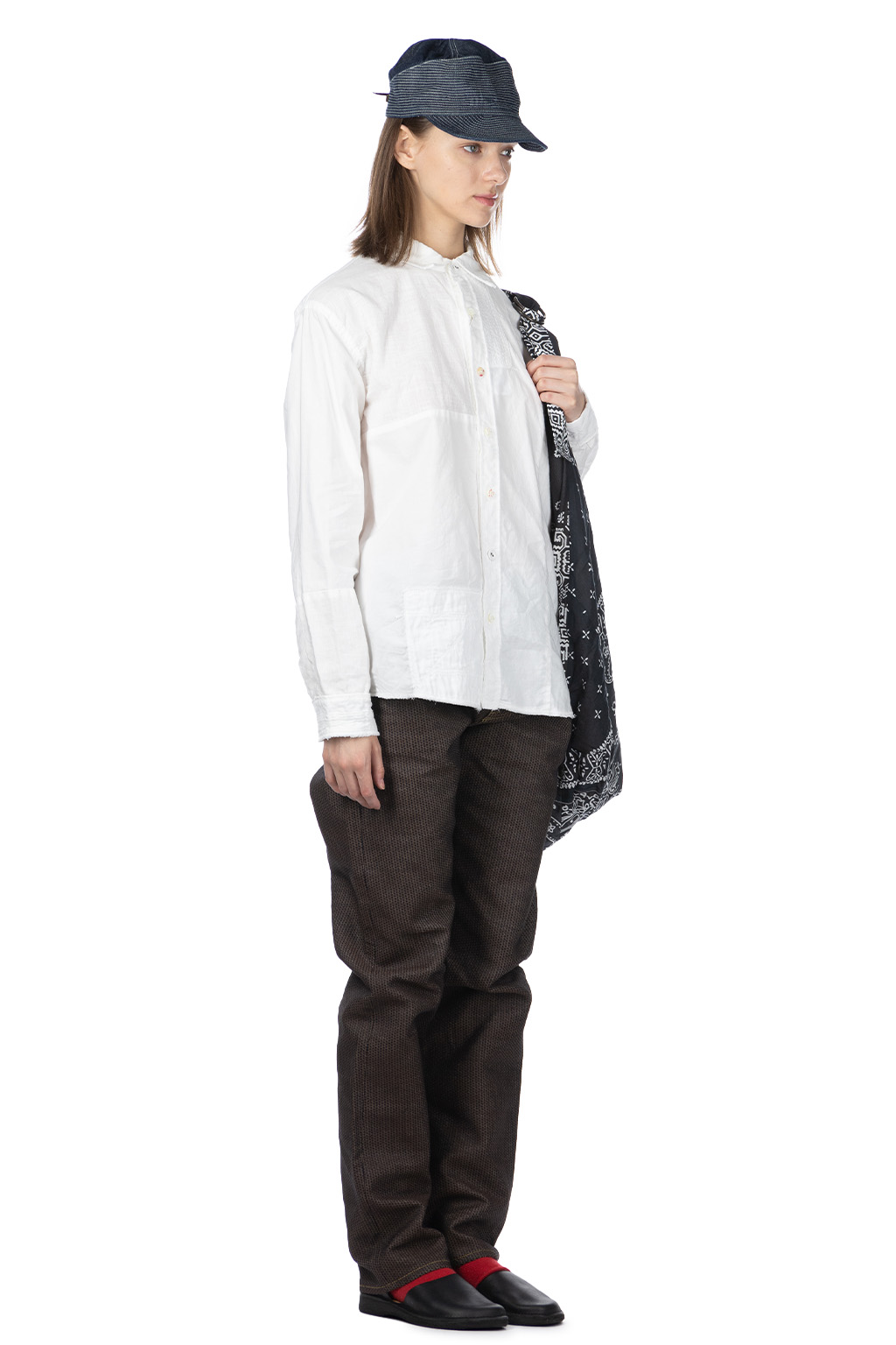 Kapital Cotton x Linen Patchwork KATMANDU Shirt - White