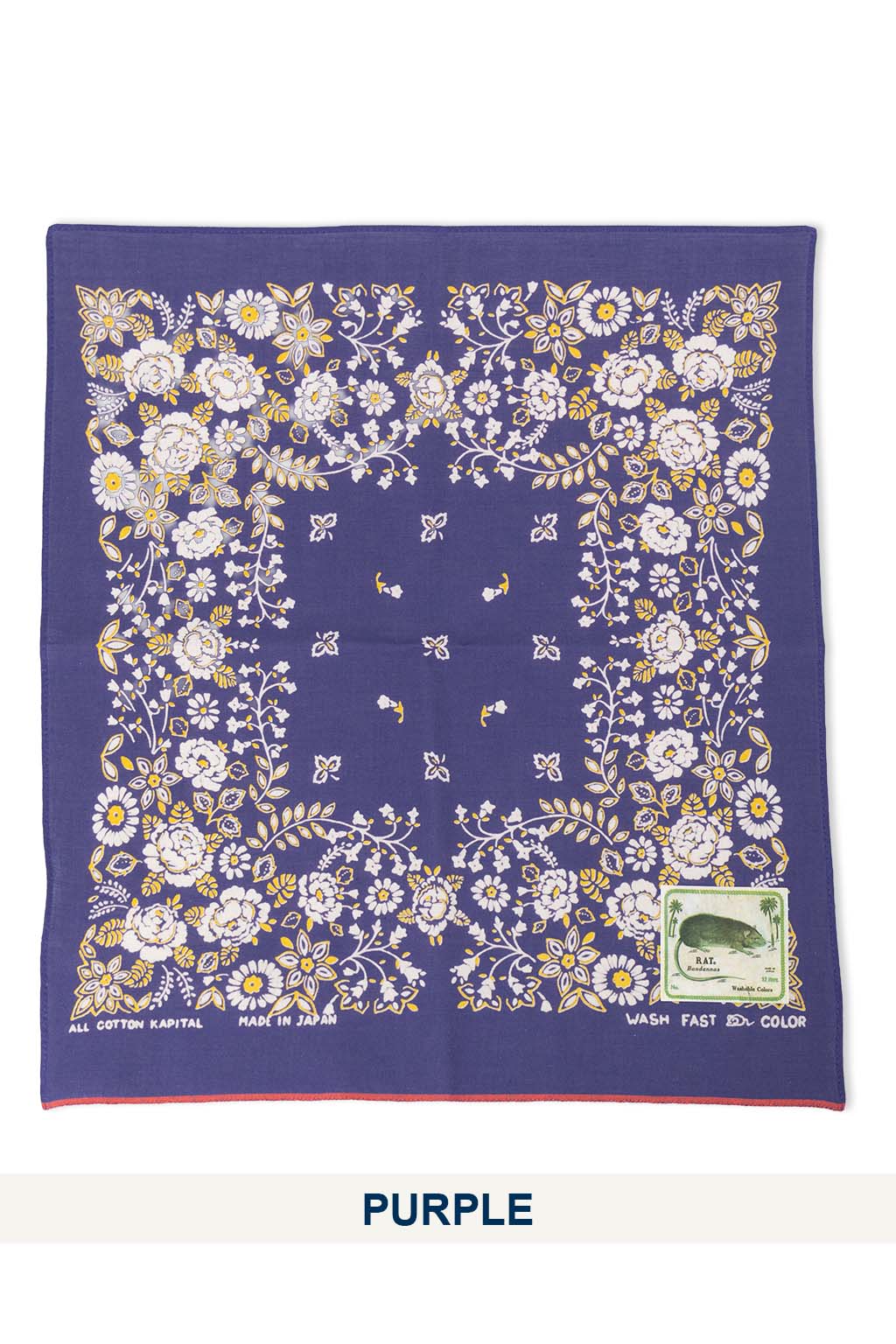 Kapital - Fastcolor Selvedge Bandanna (CHURCHILL GARDEN) 15x15