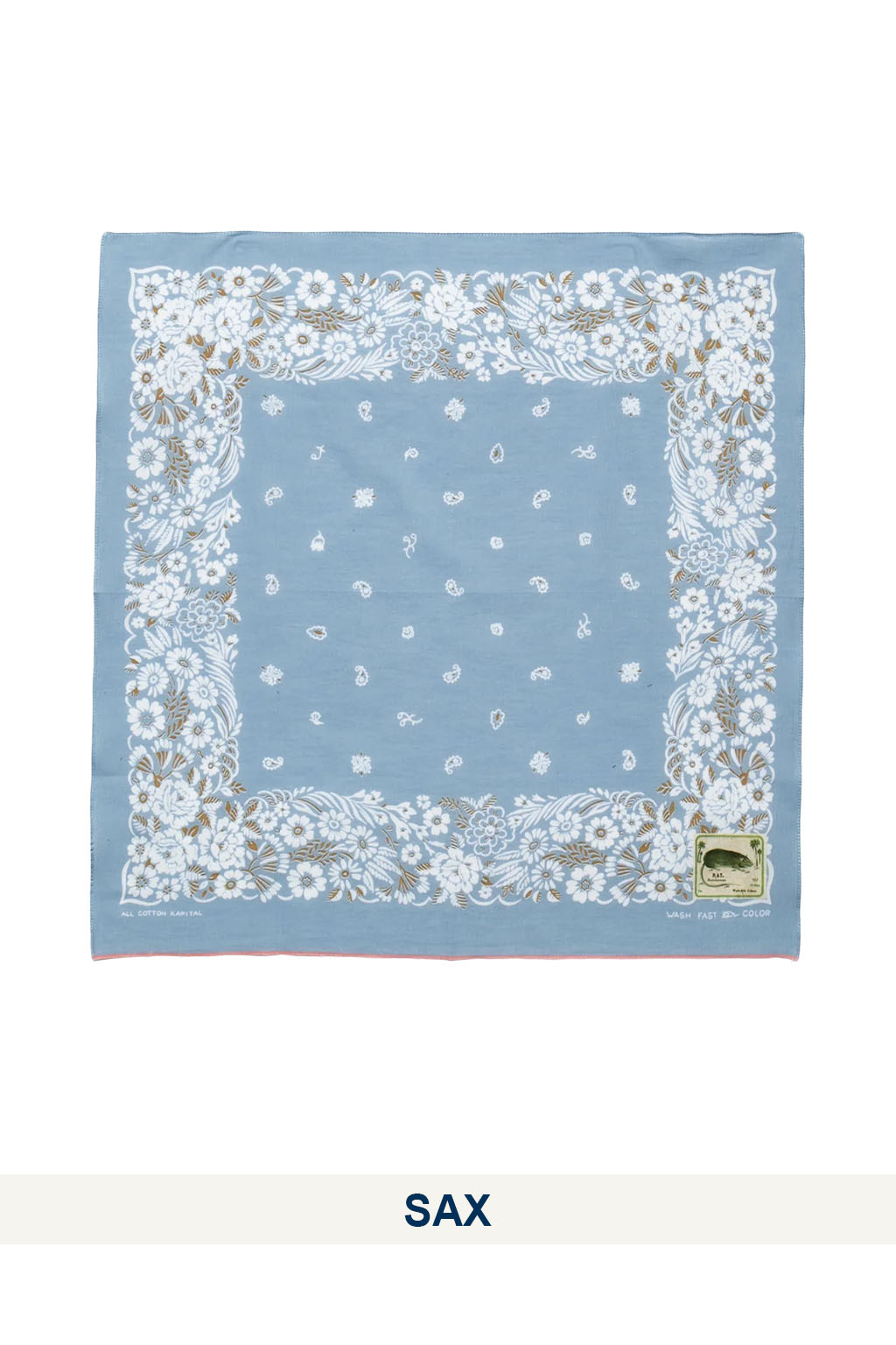 Kapital - Fastcolor Selvedge Bandanna (CHURCHILL GARDEN) - 5 Color Choices