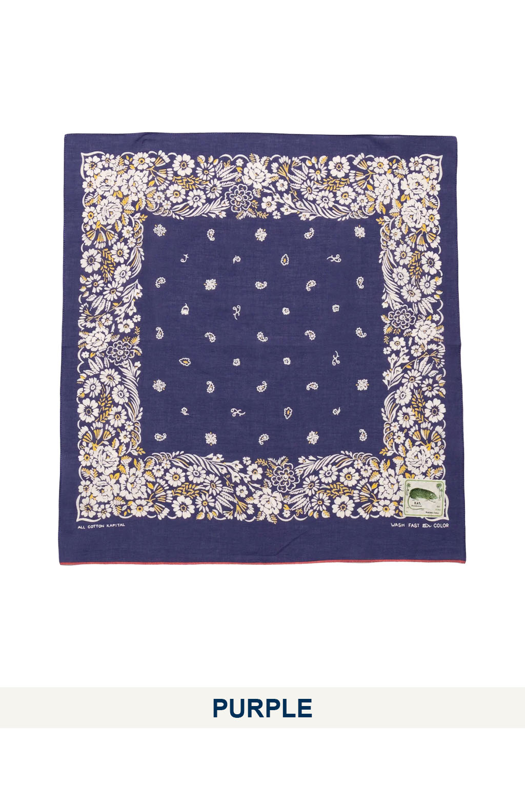 Kapital - Fastcolor Selvedge Bandanna (CHURCHILL GARDEN) - 5 Color Choices