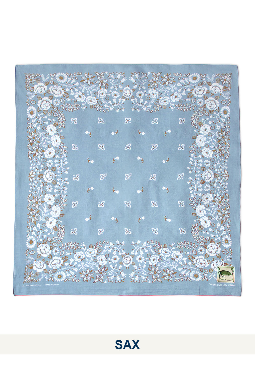 Kapital - Fastcolor Selvedge Bandanna (CHURCHILL GARDEN) 30x30 Large