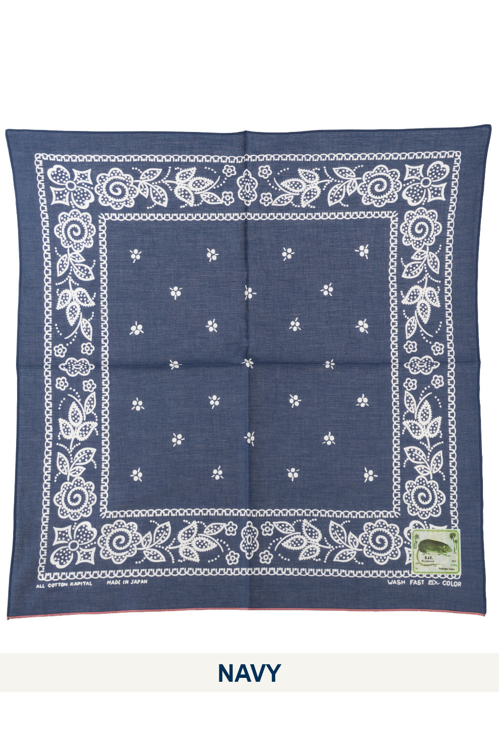 Kapital - Fastcolor Selvedge Bandana (ESCARGOT FLOWER) 20x20 - 6 Colors