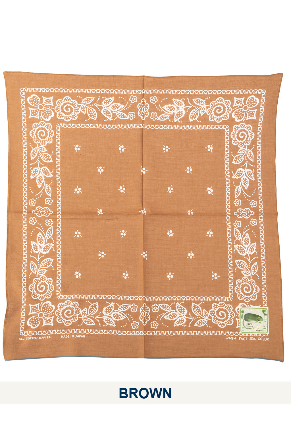 Kapital - Fastcolor Selvedge Bandana (ESCARGOT FLOWER) 20x20 - 6 Colors