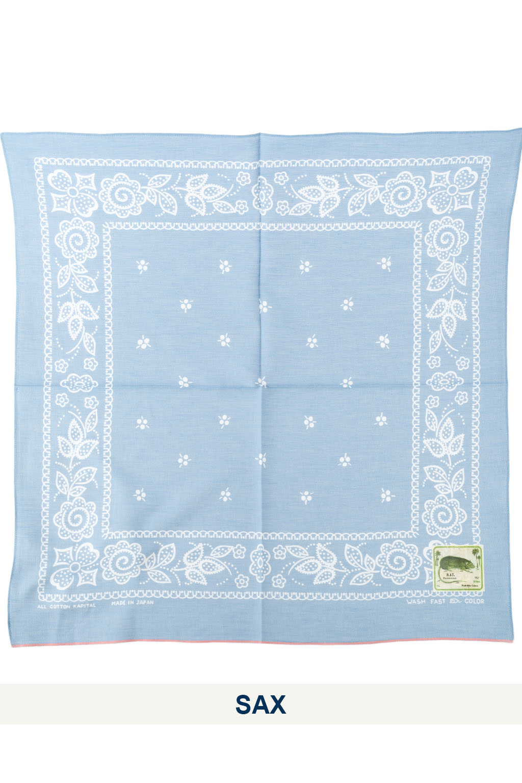 Kapital - Fastcolor Selvedge Bandana (ESCARGOT FLOWER) 20x20 - 6 Colors