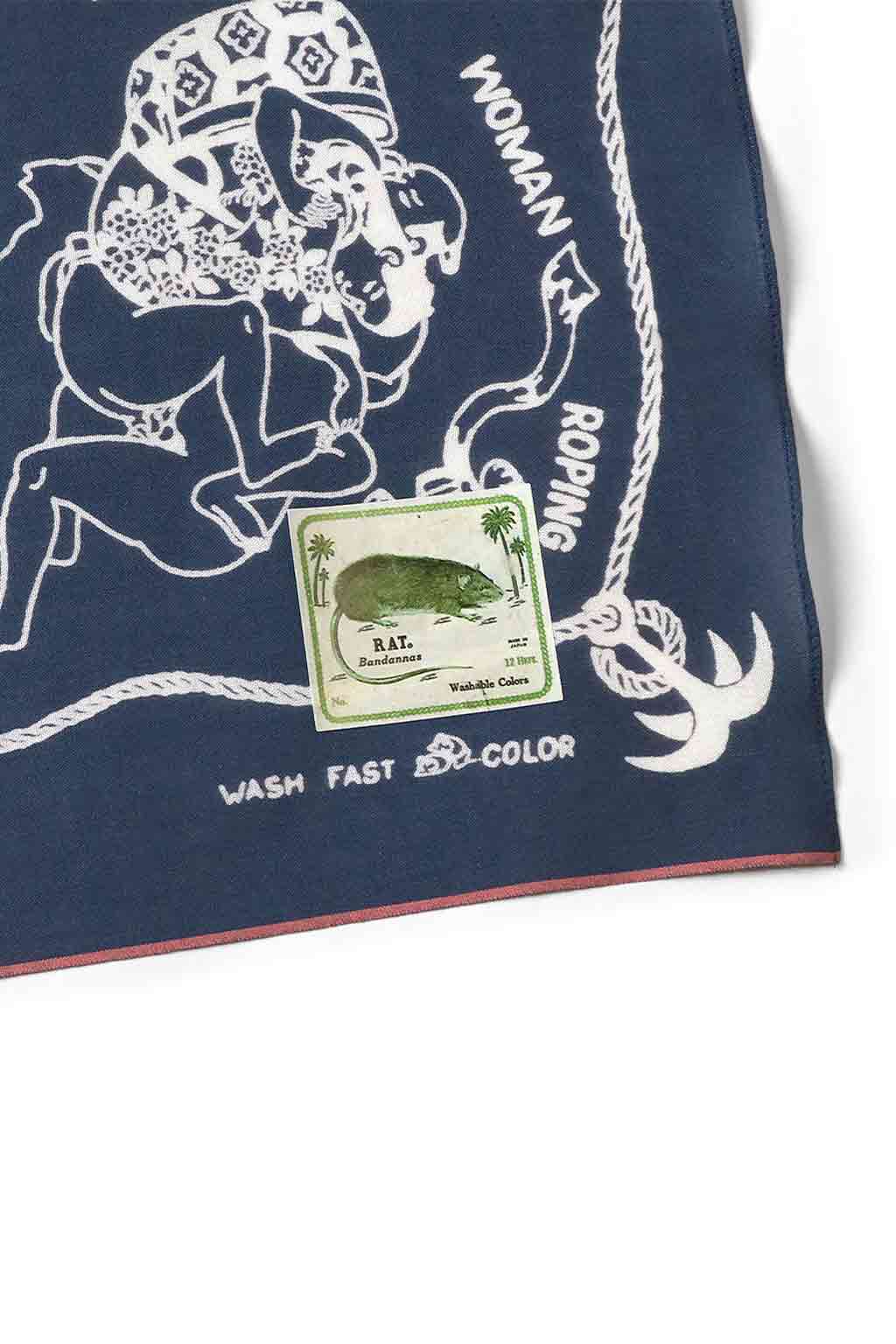 Kapital Fastcolor Selvedge Bandana - YOBAI - Navy