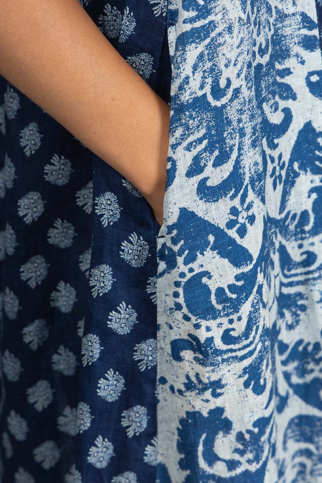 Kapital - French Linen LAMP Dress (BONE) - Indigo