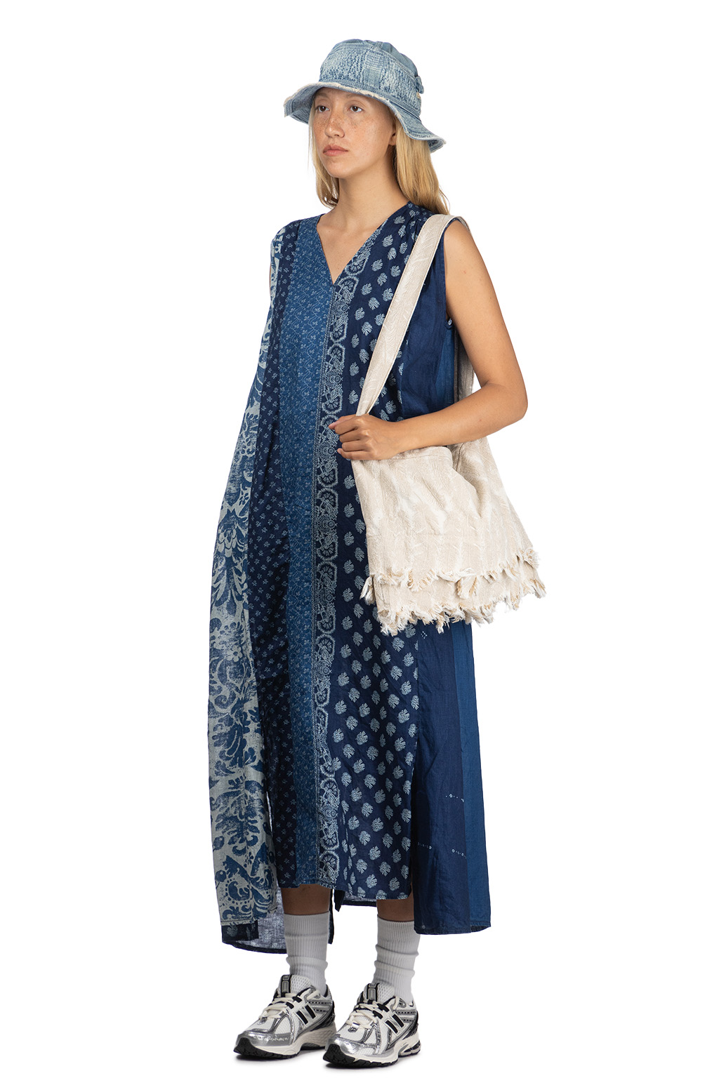 Kapital - French Linen LAMP Dress (BONE) - Indigo