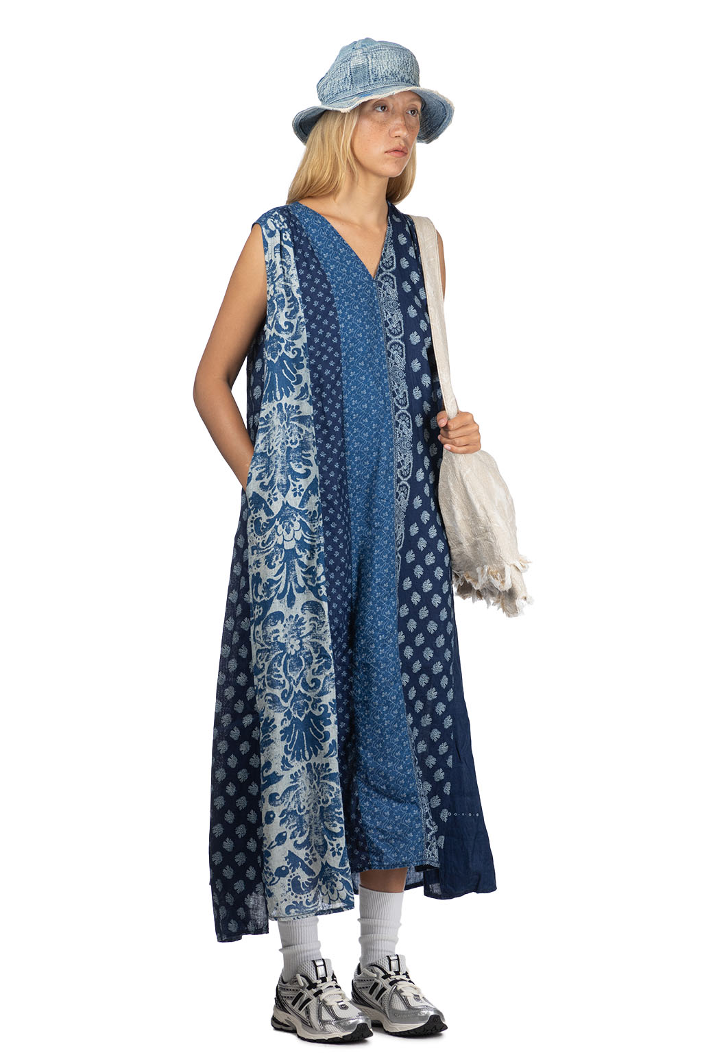 Kapital - French Linen LAMP Dress (BONE) - Indigo