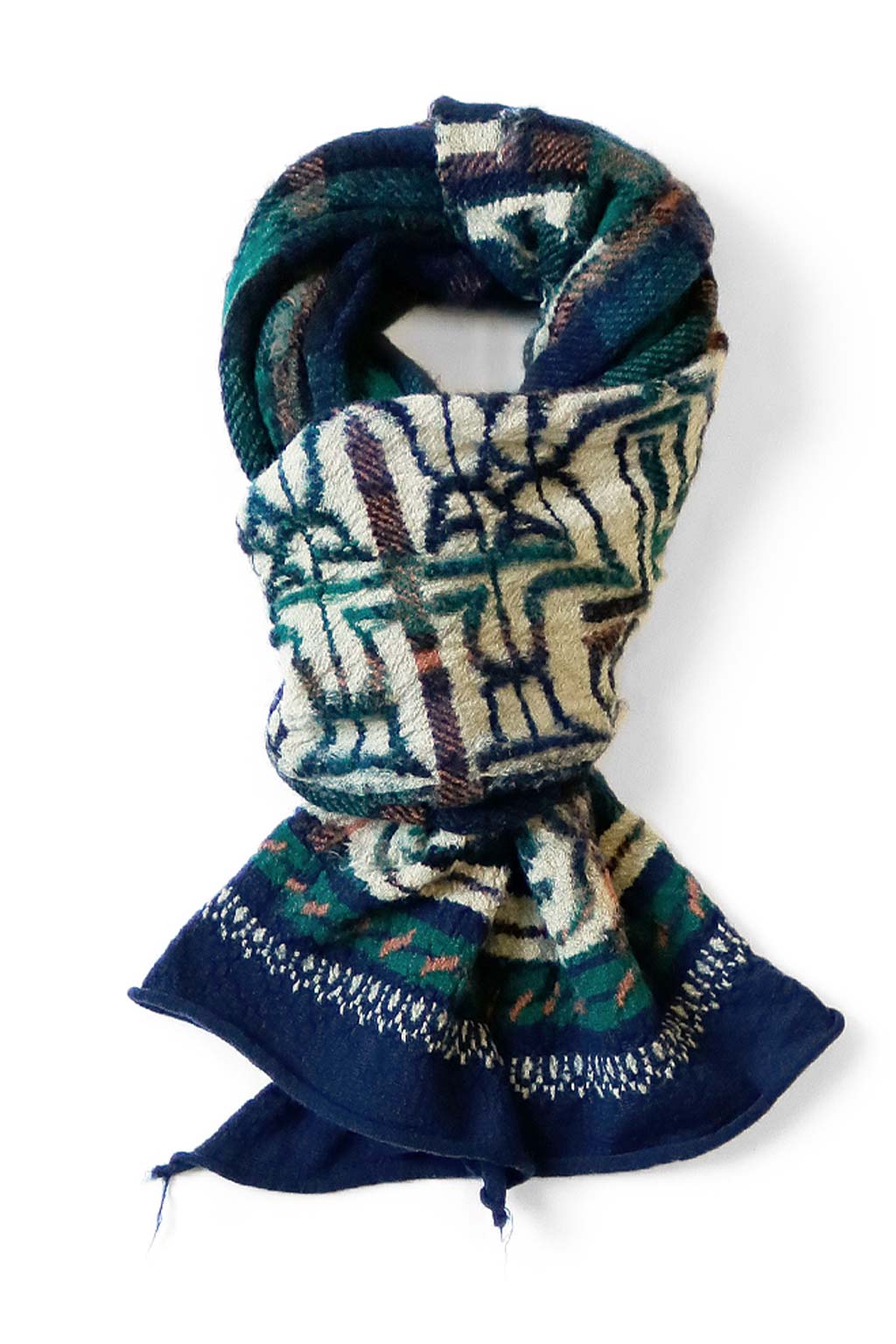 Kapital Fulling Wool HAPPY Scarf Tartan AINU - 2 Colors