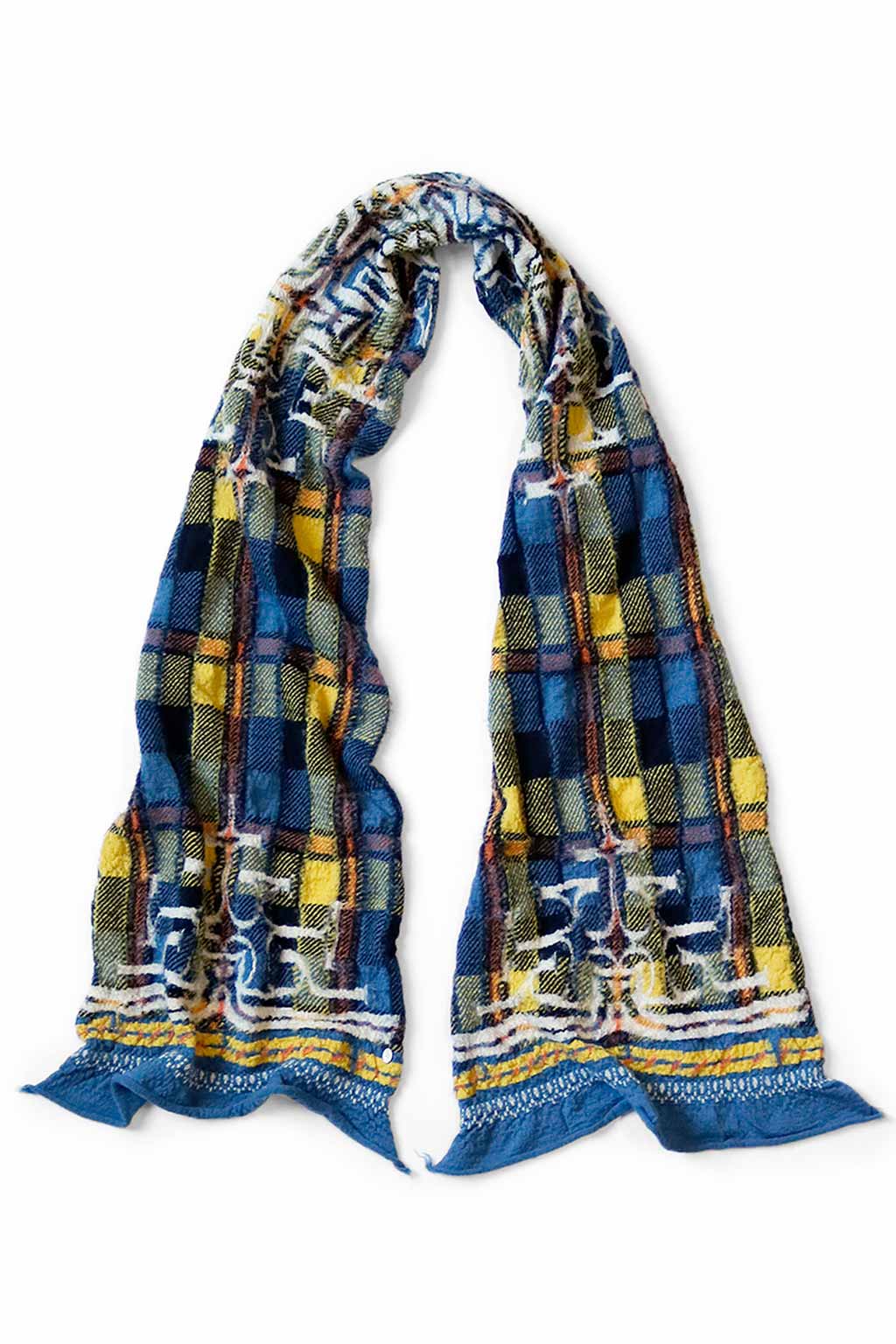 Kapital Fulling Wool HAPPY Scarf Tartan AINU - 2 Colors