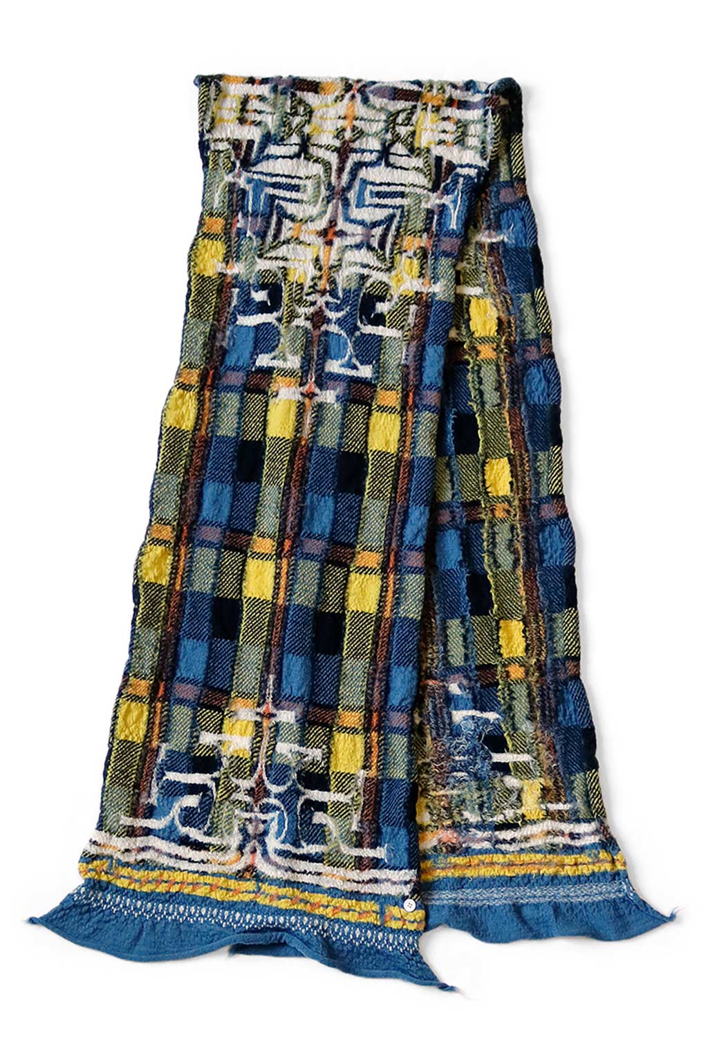 Kapital Fulling Wool HAPPY Scarf Tartan AINU - 2 Colors
