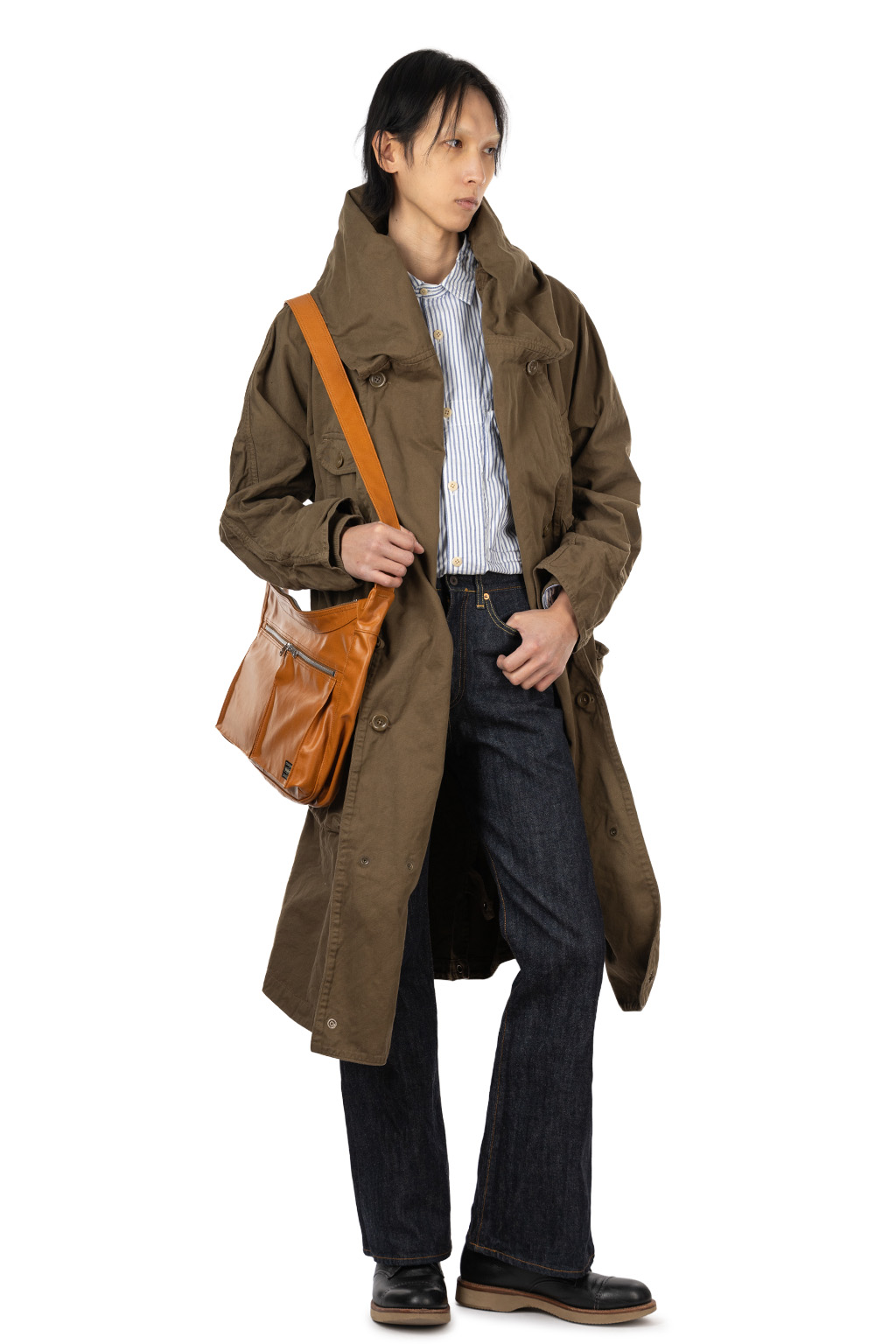 Kapital Katsuragi Cotton Tall RING Coat - Khaki